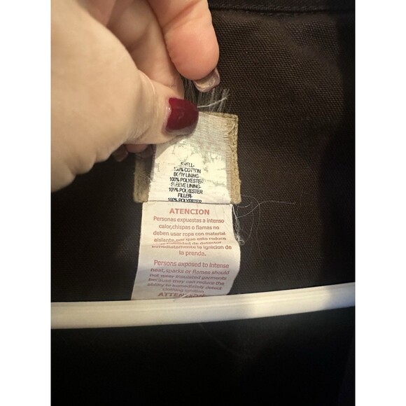 Berne Women’s Brown Duck Canvas Barn Coat Small Corduroy Collar Quilted Lining - Picture 7 of 9